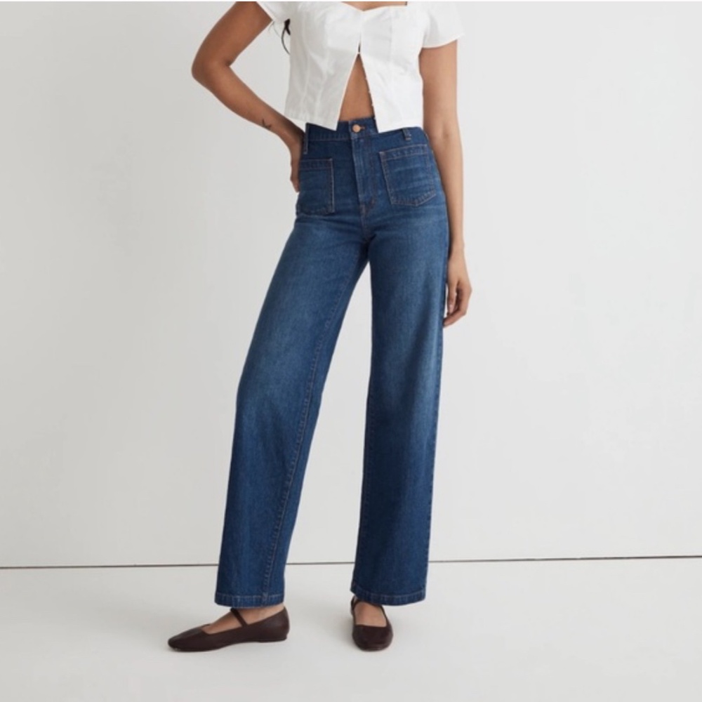 Madewell Perfect Wide Leg Denim in Carolina Wash